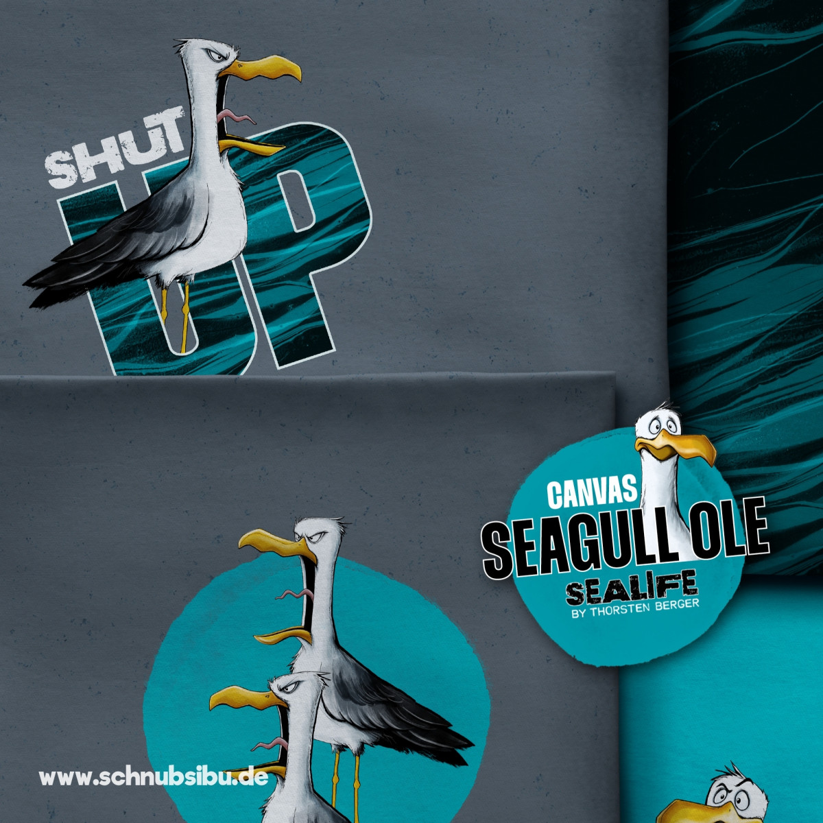 Canvas Dekostoff Seagull Ole Panel by Thorsten Berger